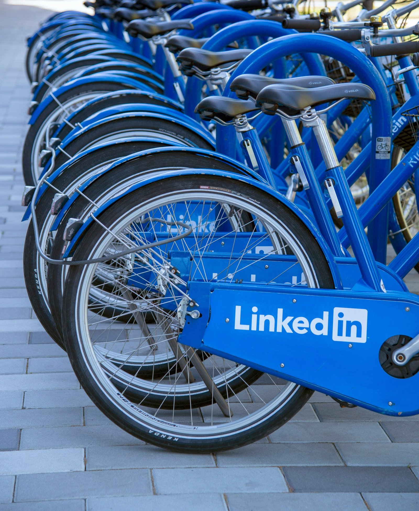 blue bicycle on gray concrete floor